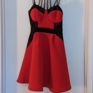 Red lace dress